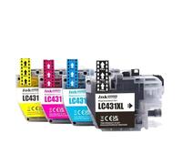 DEFIYAN Compatible Ink Cartridge LC431XL Compatible With DCP-J1140DW MFC-J1010DW DCP-J1050DW Printer(1 SET (4PCS))