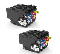 DEFIYAN Compatible Ink Cartridge LC434 Compatible With DCP-J1200W Printer(2SETS LC434(CMYK))