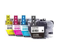 DEFIYAN Compatible Ink Cartridge LC451 Compatible With DCP-J1050DW DCP-J1140DW MFC-J1010DW Standard Capacity(ONE SET 4COLORS)