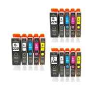 DEFIYAN Compatible Ink Cartridge PGI-220 CLI-221 Compatible With MP540 MP545 MP558 MP560 MP568 MP620 MP638 MX870 IP4600 Printers(3 SETS(15PCS))