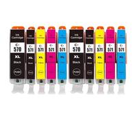 DEFIYAN Compatible Ink Cartridge PGI 570 XL CLI 571 Compatible With MG5750 MG5751 MG5752 MG6850 MG7750 MG6853 MG7753 TS505 Series(2SET 5PCS)