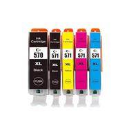 DEFIYAN Compatible Ink Cartridge PGI 570 XL CLI 571 Compatible With MG5750 MG5751 MG5752 MG6850 MG7750 MG6853 MG7753 TS505 Series(1SET 5PCS)