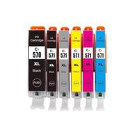 DEFIYAN Compatible Ink Cartridge PGI 570 XL CLI 571 Compatible With MG5750 MG5751 MG5752 MG6850 MG7750 MG6853 MG7753 TS505 Series(1SET 6PCS)