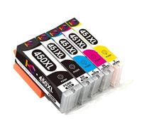DEFIYAN Compatible Ink Cartridge PGI450 CLI451 Black Cyan Magenta Yellow Compatible With MG6340 MG7140 IP8740 MG7540 MX724 IX6840 Printers(5PCS PGI-450)