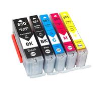 DEFIYAN Compatible Ink Cartridge PGI550 CLI551 XL Compatible With IP7250 MG5450 MX925 MG5550 6450 5650(1 Set)