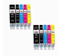 DEFIYAN Compatible Ink Cartridge Replacement 5-Pack Compatible With PGI-580XXL CLI-581XXL PGBK BK C M Y Printing(2SET)