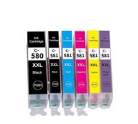 DEFIYAN Compatible Ink Cartridge Replacement Compatible With 580 581 Series 6-Pack PGBK BK C M Y(6PACK 1SET)