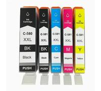 DEFIYAN Compatible Ink Cartridge Replacement Compatible With 580XXL 581XXL Models TR7550 TR8550 TS6150 TS6151 TS8150 TS8151 TS8 Printers(5 COLOR)