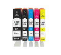 DEFIYAN Compatible Ink Cartridge Set Compatible With 480 481 PGI480 CLI481 Compatible With TS6140 TR7540 TR8540 TS704 TS6340 TS8340 TS8140 TS9140 Printers(5Color 1set)