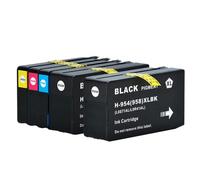 DEFIYAN Compatible Ink Cartridge Set Compatible With 954 HP954XL Black Cyan Magenta Yellow Compatible With OfficeJet Pro 7740 8210 8710 8715 8716 8720 8725 8730 8740 Printers(One set add 1BK)