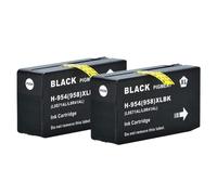 DEFIYAN Compatible Ink Cartridge Set Compatible With HP954 HP954XL Black Cyan Magenta Yellow Compatible With OfficeJet Pro 7740 8210 8710 8715 8716 8720 8725 8730 8740 Printers(2 BK)