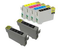 DEFIYAN Compatible Ink Cartridge Set Compatible With Stylus CX4900 CX5600 TX101 TX400 T30 Models T0731N T0732N T0733N T0734N(1SET ADD 2PCS BLACK)