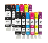 DEFIYAN Compatible Ink Cartridge Set PGI-580 CLi-581 Compatible With TS8150 TS8151 TS8152 TS9150 TS9155 TS8250 TS8251 TS8252 TS8350 1/2/3/4 Pack(6Color 2set)