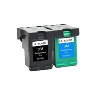 DEFIYAN Compatible Ink Cartridges 338 343 Black And Color Compatible With Models 6540 6520 6840 460c 1500 9800(A SET-2 PIECES)