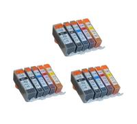 DEFIYAN Compatible Ink Cartridges Compatible With PGI525 CLI526 Compatible With IP4850 IP4950 IX6550 MG5150 MG5250 MG5350 MG6150 Inkjet Printers(5color 3set)