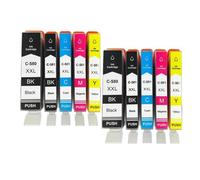DEFIYAN Compatible Ink Cartridges PGI580 CLI581 Compatible With TS705 TR7550 TR8550 TS6150 TS6250 TS8150 TS8250 Printers(2SET)