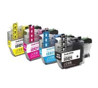 DEFIYAN Compatible LC421 Ink Cartridge Compatible With DCP-J1050DW MFC-J1010DW DCP-J1140DW Printers(ONE SET 4COLORS)