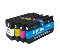DEFIYAN Compatible Replacement Ink Cartridge Compatible With 711 711XL T120 T520 Printers(1 SET 4PCS)