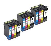 DEFIYAN Compatible T702XL Ink Cartridge Set Compatible With Workforce Pro WF-3720 WF-3725 Black Cyan Magenta Color Replacement(12PCS 3SET)