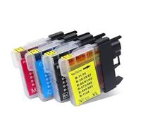 DEFIYAN Einkshop 4 Pack Black Ink Cartridges Compatible With LC980 LC1100 LC38 LC67 LC61 Compatible With Use With DCP145C DCP165C DCP185C DCP385C(1SET)