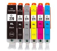 DEFIYAN Einkshop 5/6PCS Compatible Ink Cartridges Compatible With MG7720 TS8020 TS9020 TS6020 PGI-270 CLI-271 270XL 271XL(6PCS)