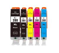 DEFIYAN Einkshop PGI-280 CLI-281 Ink Cartridge Compatible With TR7520 TR8520 TS6120 TS8120 TS9120 Printers(5pcs)