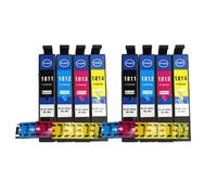 DEFIYAN Ink Cartridges Compatible With 18XL T1811 T1814 Compatible With XP312 XP205 XP225 XP212 XP215 XP302 XP412 XP402 XP415 Printers(2BK-2C-2Y-2M)