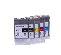 DEFIYAN PFI-120 PFI120 Ink Cartridge And Chip With Pigment Ink Compatible Compatible With TM-200 TM200 TM-205 TM-300 TM-305 TM300 130ML Per Unit(1Set 5Color)