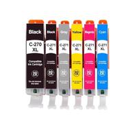 DEFIYAN PGI270 CLI271 Ink Cartridges Compatible Replacement Compatible With MG7720 TS8020 TS9020 TS5020 Printers 270xl 271xl(6Color 1set)