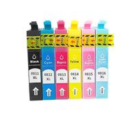 DEFIYAN Vilaxh Compatible Ink Cartridges T0811 T0812 T0813 T0814 T0815 T0816 Compatible With Stylus Photo Series R270 R290 R295 R390 R1430 Inkjet Printers