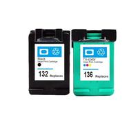 DEFIYAN Vilaxh Ink Cartridge Replacement Compatible With HP132 136 Compatible With Photosmart 2573 C3183 Officejet 6213 PSC 1513 Printer(132 136)