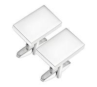 DEFIYEAR 1 Pair Silver Cufflinks for Men, Classic Rectangle Stainless Steel Cuff Links, Cufflinks Mens 360 Rotation for Wedding Business Tuxedo Gift for Groom Father Husband Boyfriend Formal Events