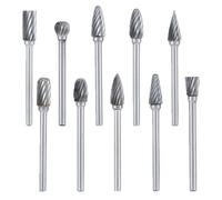 DEFIYEAR 10 Pcs Die Grinder Bits, Tungsten Carbide Drill Bits Set for Dremel - Double Cut Rotary Tool Accessories, Grinding Bit for Wood Grinding Polishing Carving