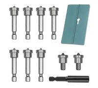 DEFIYEAR 10PCS Drywall Screw Bit Set PH2 - Drywall Positioning Bit, Magnetic Positioning Screwdriver Bits with 60mm Extension Holder, 1/4" Hex Shank, Plasterboard Screw Bits for Precise Installation