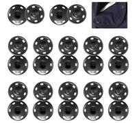 DEFIYEAR 10PCS Large Press Studs Snap Fasteners, 25mm Brass Metal Press Studs for Clothing, Buttons Fastener & Snap Buttons for Clothing Coats Hats DIY Sewing Crafts Jackets Repair(Black)