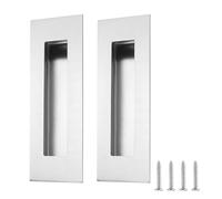 DEFIYEAR 2PCS Recessed Sliding Door Handles, 150mm Stainless Steel Flush Door Handles - for Sliding Door Pocket Door Barn Doors Cabinets and Closets