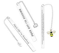 DEFIYEAR 3PCS Metal Bookmark with Interesting Rude Words 'F… Im Reading', Funny Stainless Steel Book Marks for Book Lovers Readers Friends Birthday Graduation Gifts for Women Men