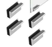 DEFIYEAR 4 Pack Finger Edge Pull Handles,Glass Door Handle | Stainless Steel Resin, 40×10mm, 4pcs Set, Self Adhesive Lip Design, Fits 4-6mm Glass Cabinet Wardrobe Display Doors