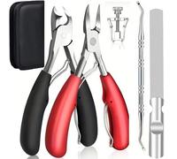 DEFIYEAR 6PCS Nail Clippers, Toenail Clippers for Thick Nails & Ingrown Toenail Tool - Heavy Duty Stainless Steel Pedicure Tool Set for Home & Travel