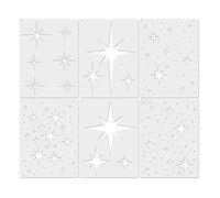 DEFIYEAR 6Pcs Wall Star Stencils for Painting Home Decor