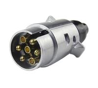 DEFIYEAR 7 Pin Trailer Plug 12V Plug Towbar Socket Towing Trailer Socket 7 Pole Round Wiring Connector 7Pin Board Heavy Duty Waterproof Aluminum Alloy for Caravan Truck Cars Boat RV Towbar