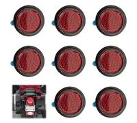 DEFIYEAR 8PCS Red Reflective Stickers, 16mm Mini Self-Adhesive Circular Reflector Stickers, Red Light Warning License Plate Reflectors For Motorcycle, Electric Vehicle, Bicycle Fenders