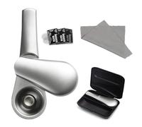 DEFIYEAR Smoking Pipe Set - Durable Magnetic Weed Pipe Aluminum Alloy, Removable Pipes Smoking Weed 3 Pipe Gauze Screens and Cleaning Cloth, Portable Metal Pipe Design With Gift Box(Silver)