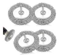 DEFIYEAR Wire Brush For Drill, Drill Attachment, Wheel Rust Removal, Rotary Brush, 4 Pcs 100mm Metal Brushes Polishing Paint Weld Cleaning