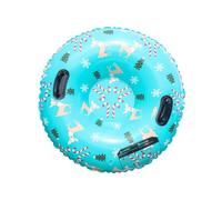 Deflatable Snow Sled with Reinforced Handles | Inflatable Round Tube for Winter Trips and Closet Storage Between Uses
