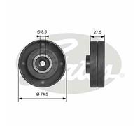 Deflection/Guide Pulley, timing belt for VW VOLVO AUDI:TRANSPORTER Mk IV Van,