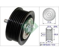 DEFLECTION/GUIDE PULLEY V-RIBBED BELT FITS: SAAB 9-5 2.0 TTID XWD/2.0 TTID/2.