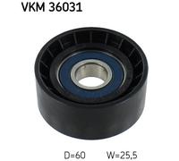 Deflection/Guide Pulley, v-ribbed belt for DACIA DUSTER LOGAN SKF VKM 36031