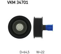 DEFLECTION/GUIDE PULLEY, V-RIBBED BELT FOR FORD TRANSIT SKF VKM 34701