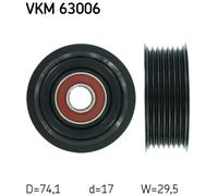 Deflection/Guide Pulley, v-ribbed belt for HONDA CIVIC SKF VKM 63006